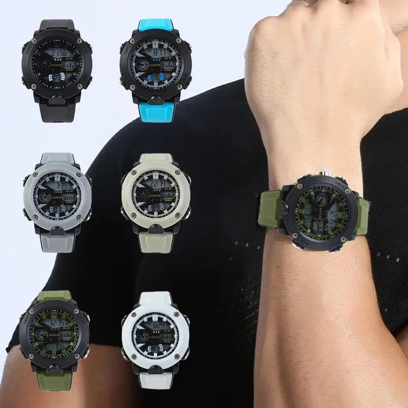 30M Waterproof Sports Men Watch Couple Fashion Popular Men's Multi-Functional LED Electronic Watchs - Blade & Thread