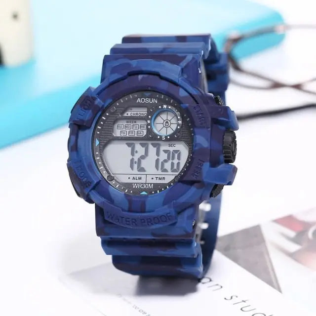 30M Waterproof Sports Men Watch Couple Fashion Popular Men's Multi-Functional LED Electronic Watchs - Blade & Thread