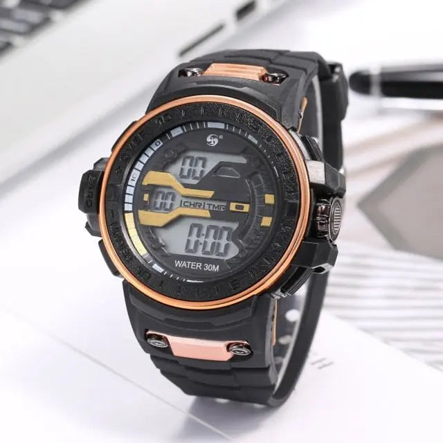 30M Waterproof Sports Men Watch Couple Fashion Popular Men's Multi-Functional LED Electronic Watchs - Blade & Thread