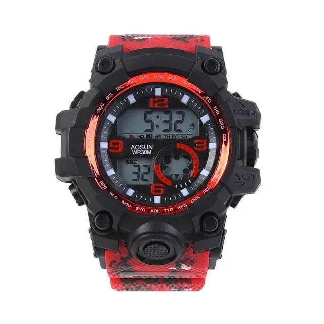 30M Waterproof Sports Men Watch Couple Fashion Popular Men's Multi-Functional LED Electronic Watchs nowadaysfashion