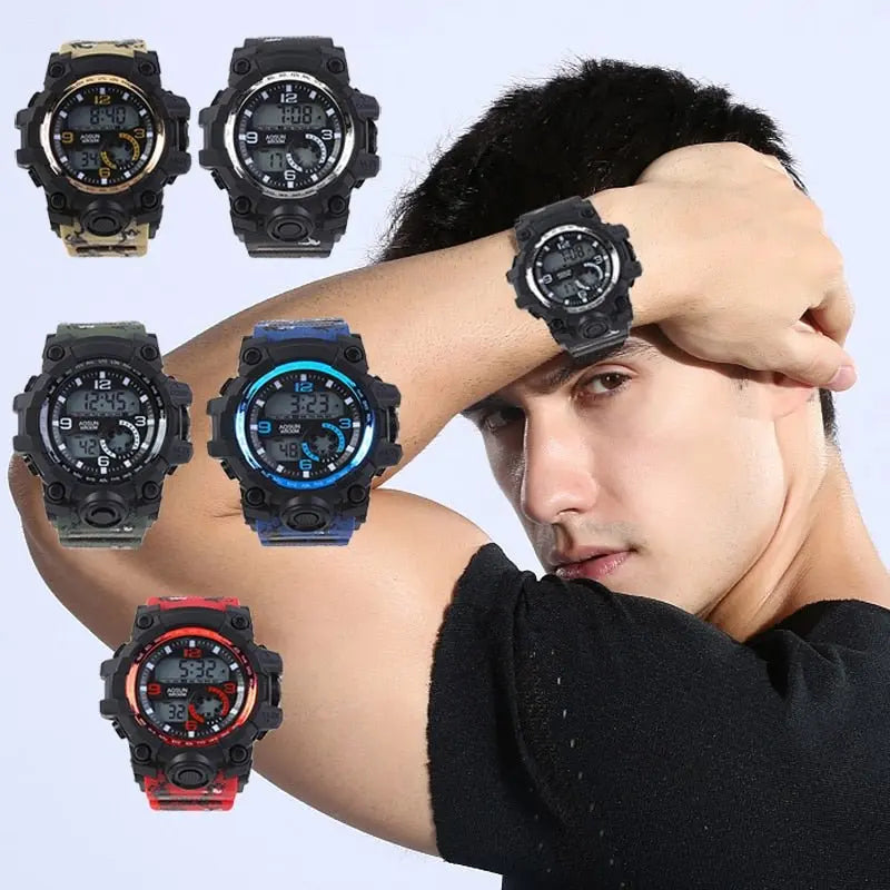 30M Waterproof Sports Men Watch Couple Fashion Popular Men's Multi-Functional LED Electronic Watchs nowadaysfashion