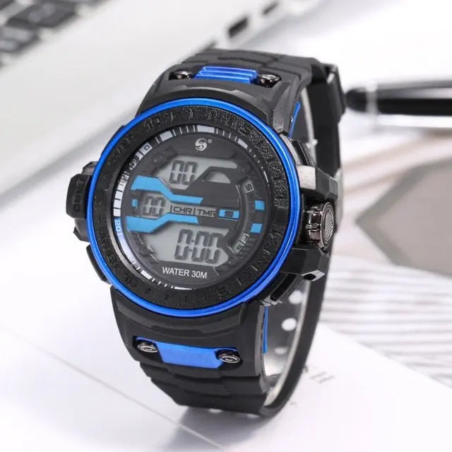 30M Waterproof Sports Men Watch Couple Fashion Popular Men's Multi-Functional LED Electronic Watchs - Blade & Thread