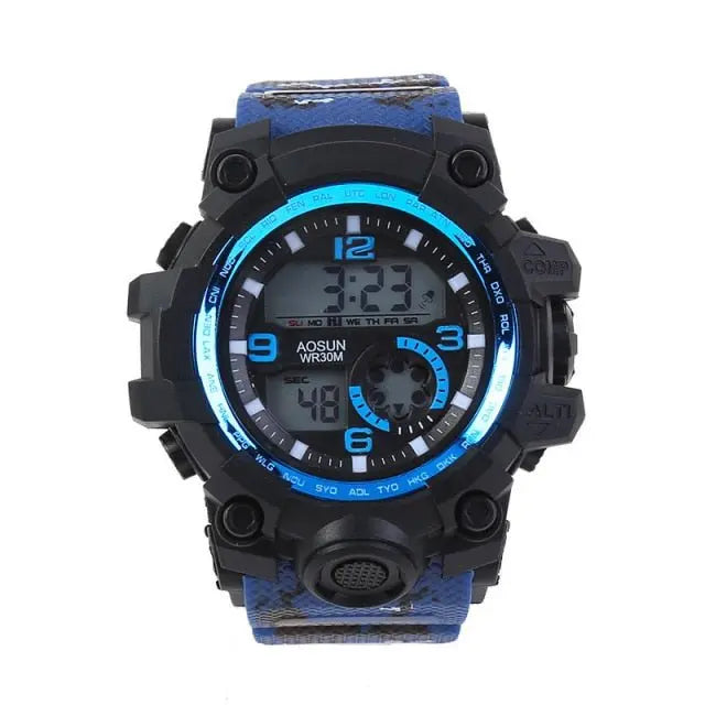 30M Waterproof Sports Men Watch Couple Fashion Popular Men's Multi-Functional LED Electronic Watchs nowadaysfashion