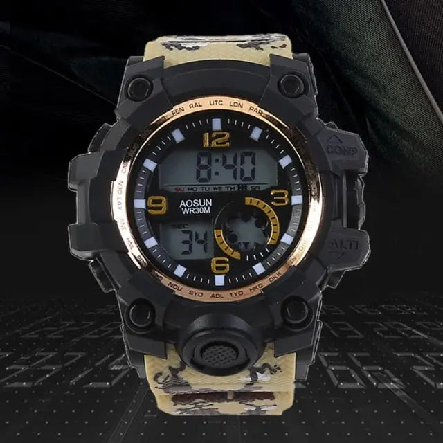 30M Waterproof Sports Men Watch Couple Fashion Popular Men's Multi-Functional LED Electronic Watchs - Blade & Thread