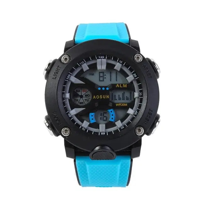 30M Waterproof Sports Men Watch Couple Fashion Popular Men's Multi-Functional LED Electronic Watchs - Blade & Thread