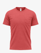 Men's Pocket Bi-Blend 30SPKT shirt by SpectraUSA in red heather fabric, featuring a comfortable, casual design.