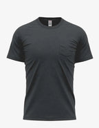 Men's Pocket Bi-Blend 30SPKT sweatshirt by SpectraUSA in charcoal heather, front view showing pocket detail and soft fabric texture.