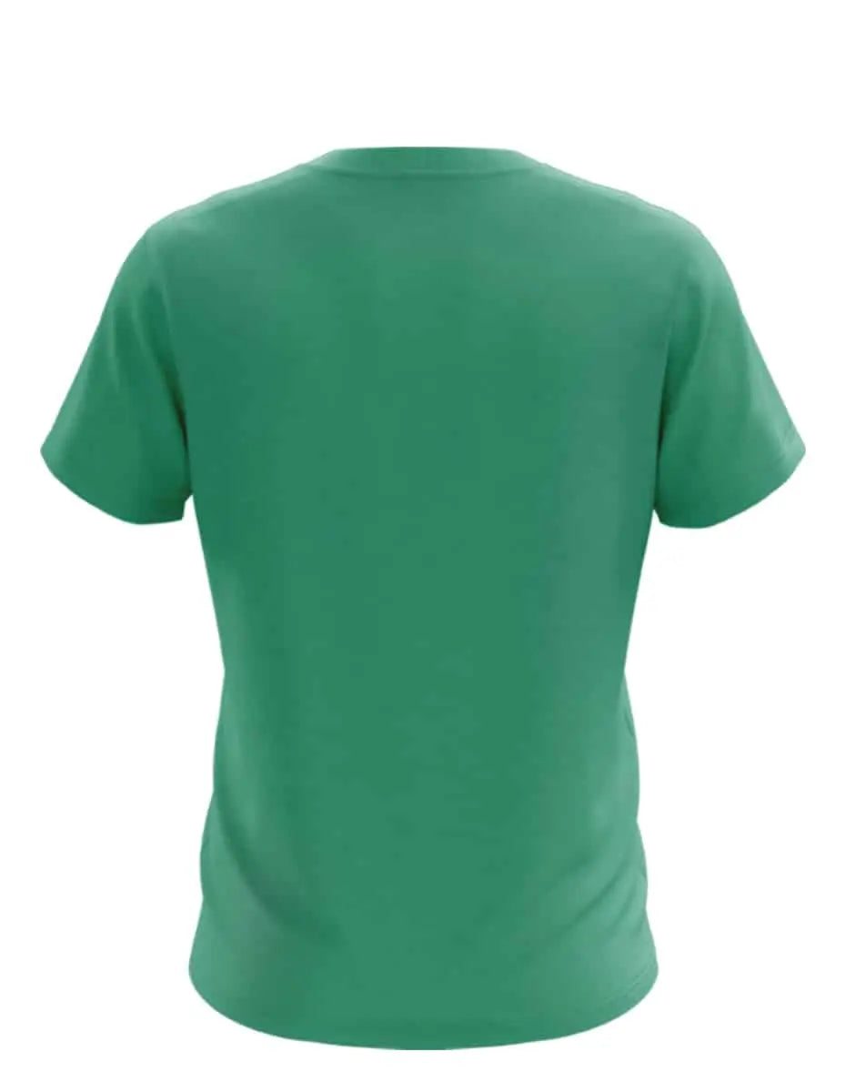 Men's Pocket Bi-Blend 30SPKT shirt in Kelly Heather by SpectraUSA, shown from the back view.
