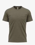 Men's Pocket Bi-Blend 30SPKT by SpectraUSA in olive feather fabric, front view showing the stylish pocket design.
