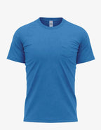 Men's Pocket Bi-Blend 30SPKT T-shirt by SpectraUSA in royal blue, front view showing casual fit and soft fabric.