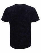 SpectraUSA Cloud Wash Ocean tie-dye T-shirt shown from the back with vibrant blue and white cloud pattern.