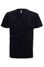 SpectraUSA Cloud Wash Ocean tie-dye T-shirt with front view, featuring vibrant blue and white cloud patterns on soft cotton fabric.