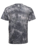 SpectraUSA Cloud Wash Steel tie-dye tee shirt with a front view, showcasing the vibrant cloud pattern on soft fabric.