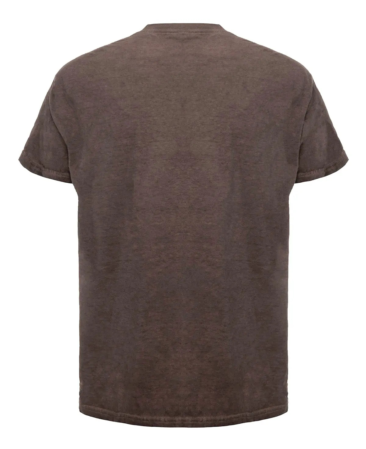 SpectraUSA Oil Wash Russet T-shirt shown from the back, featuring a casual fit with a soft, textured oil wash finish.