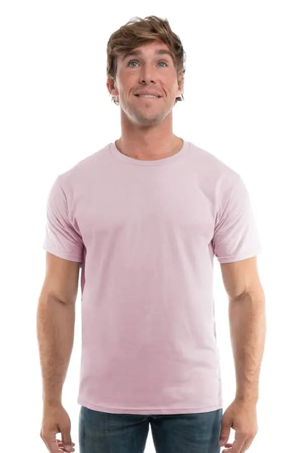 Men's dark-colored Cotton Perfection Crew by SpectraUSA, front view showcasing soft cotton fabric and classic crew neckline.