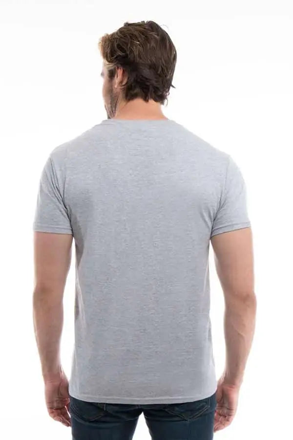 Men's Cotton Perfection Crew from SpectraUSA in Heather Grey, dark color, front view showcasing soft cotton fabric and crew neckline.