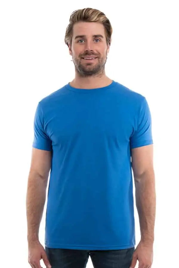 Men's Cotton Perfection Crew by SpectraUSA in dark colors, showing the front view of the comfortable, fitted cotton crewneck shirt.