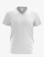 White men's V-neck shirt from SpectraUSA, style 3105, featuring a comfortable fit and smooth fabric.