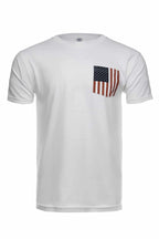 Men's pocket with USA flag design by SpectraUSA, white background, front view of the 31PKT flag pocket.