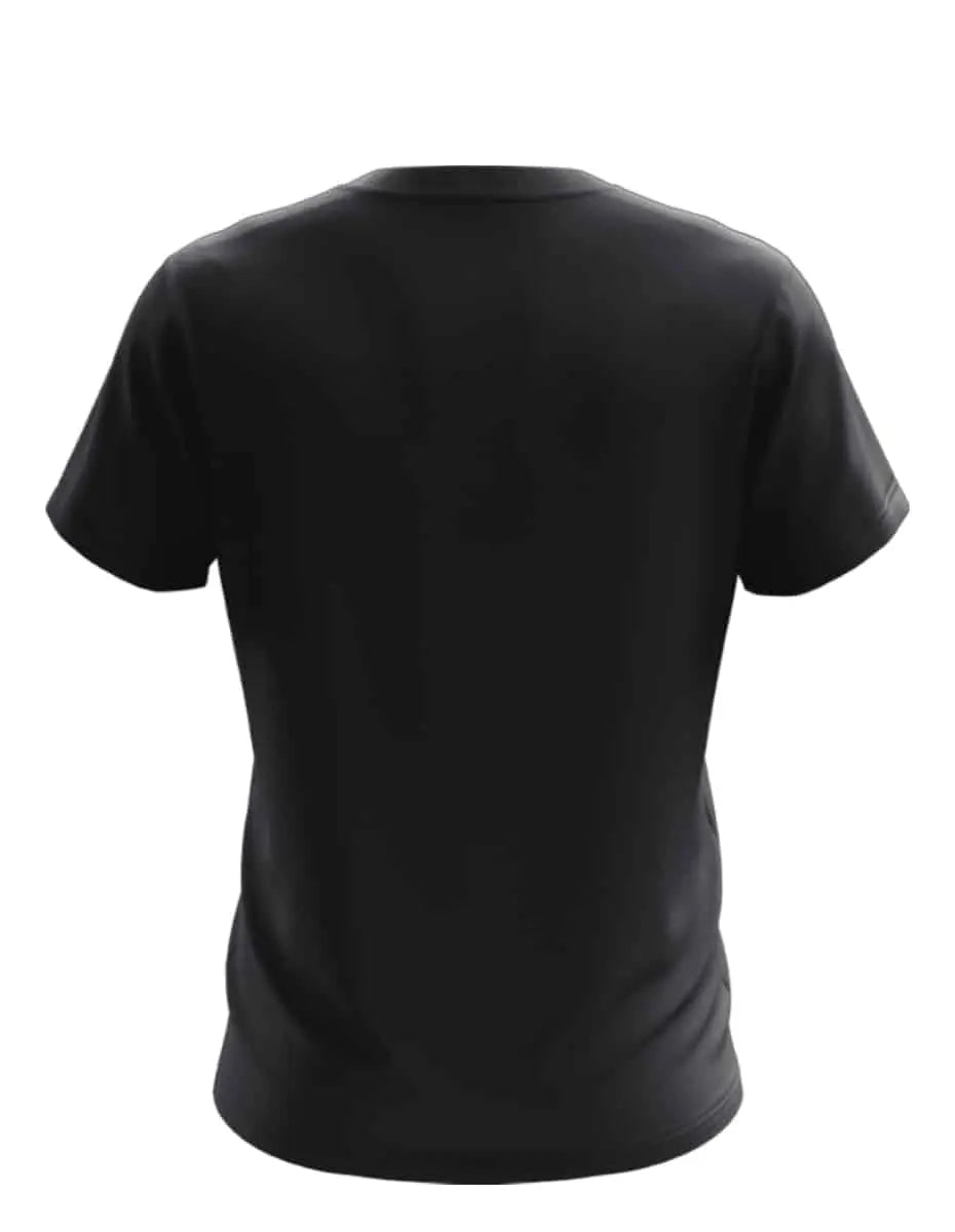 Men's black Pocket Perfection Pocket Tee by SpectraUSA, showing the back view with a classic pocket detail.