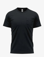Men's charcoal Pocket Perfection Pocket Tee by SpectraUSA, front view showing crew neck, chest pocket, and soft fabric.