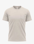 Men's Pocket Perfection Pocket Tee by SpectraUSA, natural color, front view showing chest pocket and comfortable fit.