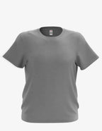 Kids' Bi-blend Youth Mega-Tee by SpectraUSA in ash heather, shown from the front with a comfortable, casual fit.