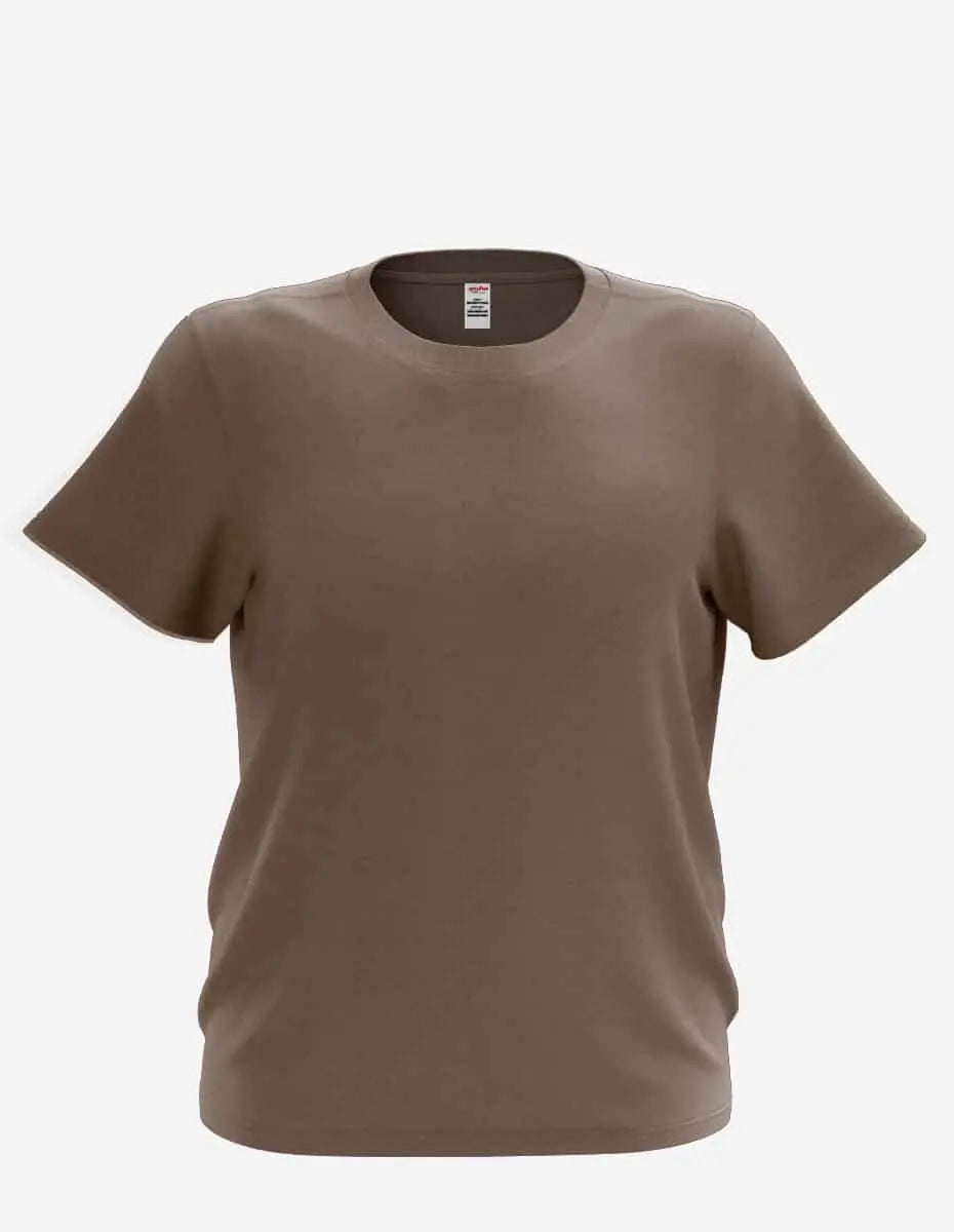 Kids' Bi-blend Youth Mega-Tee by SpectraUSA in brown, front view showing soft fabric and comfortable fit.