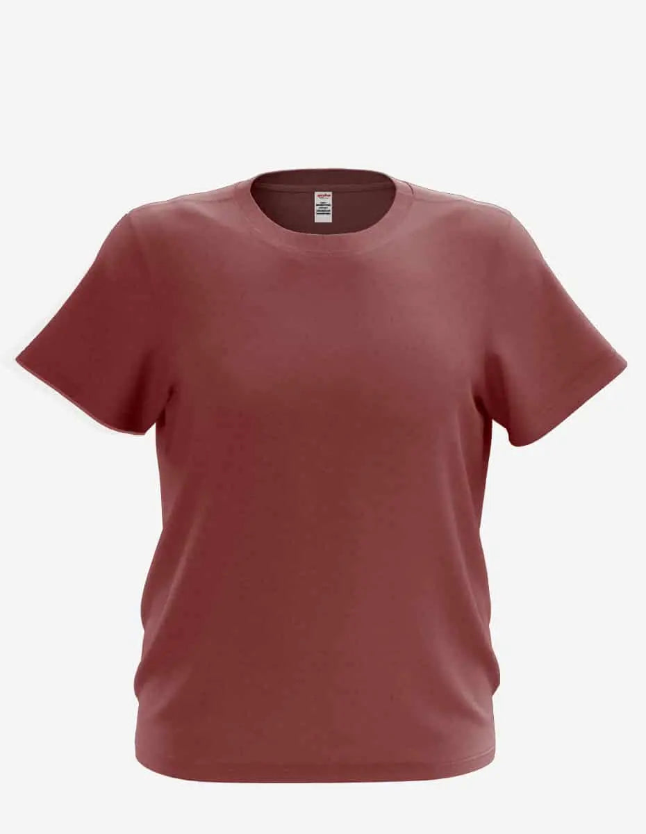 Kids' Burgundy Heather Bi-blend Youth Mega-Tee by SpectraUSA, front view showing comfortable fit and casual style.