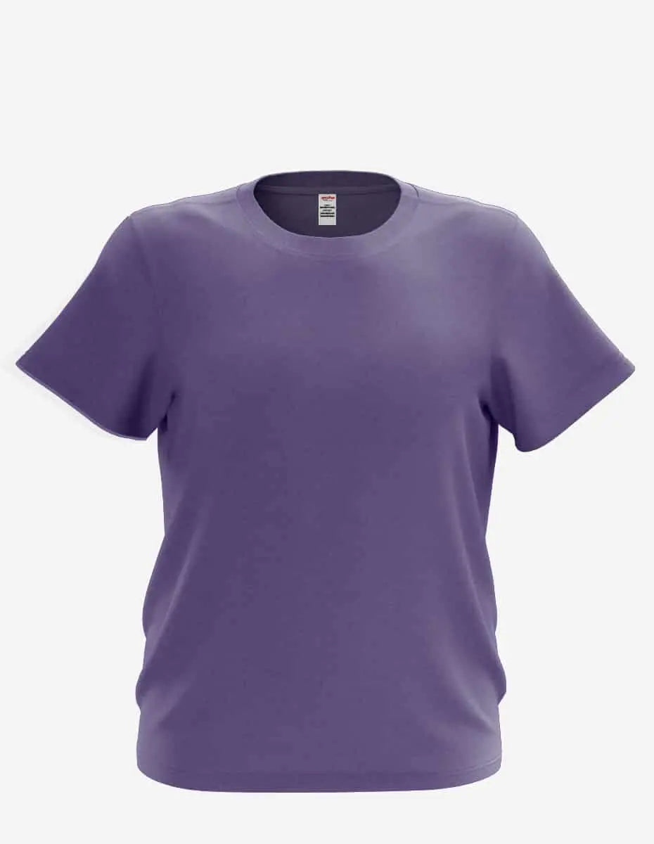 Purple heather Bi-blend Youth Mega-Tee for kids by SpectraUSA, front view showing comfortable, casual T-shirt design.