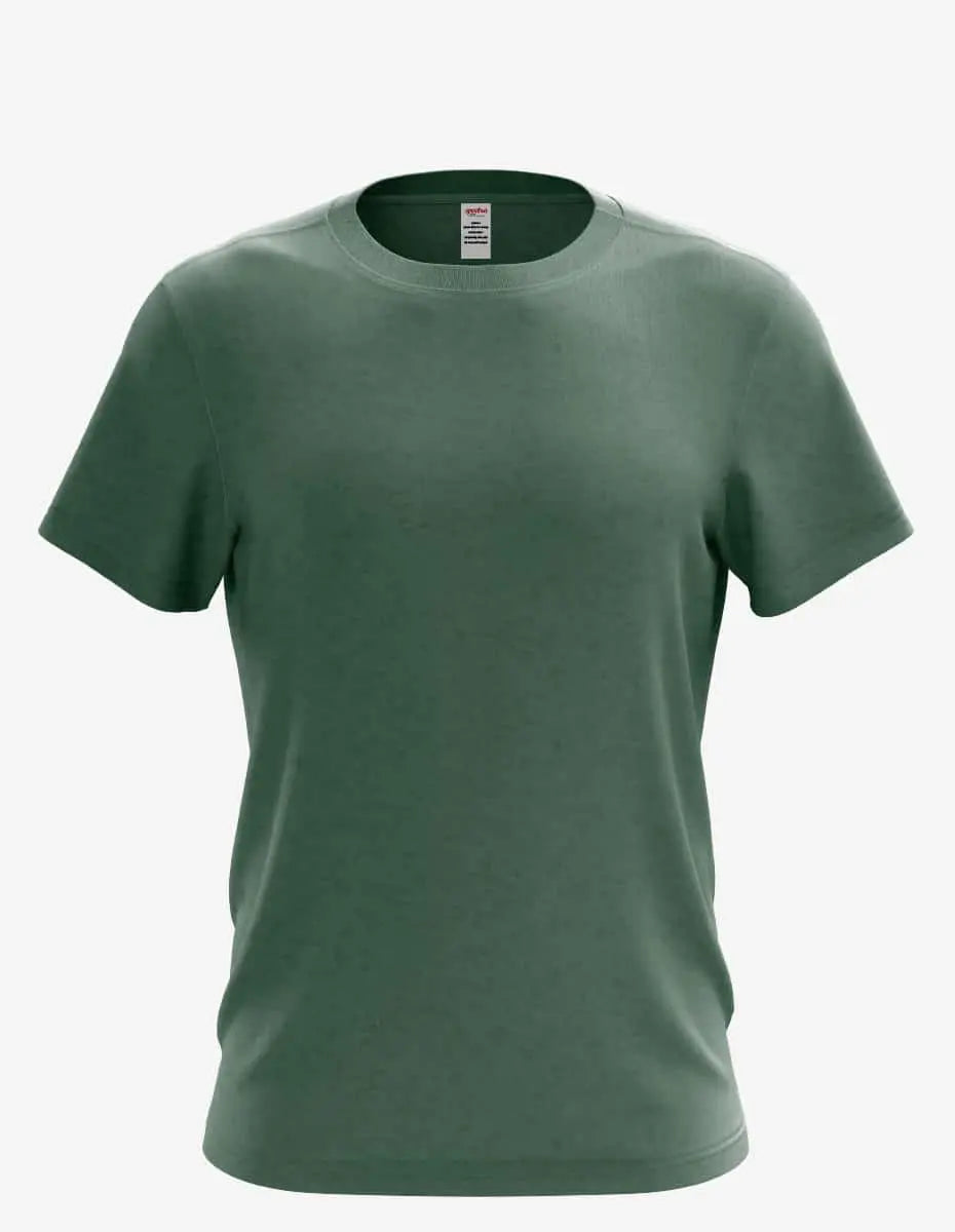 Men's Karma Organic/Recycled 3400SS SpectraUSA olive T-shirt front view, eco-friendly casual apparel for sustainable fashion.