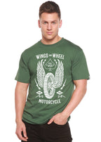 Wings And Wheel Spun Bamboo® Men's Bamboo Viscose/Organic Cotton Short Sleeve Graphic T-Shirt Spun Bamboo