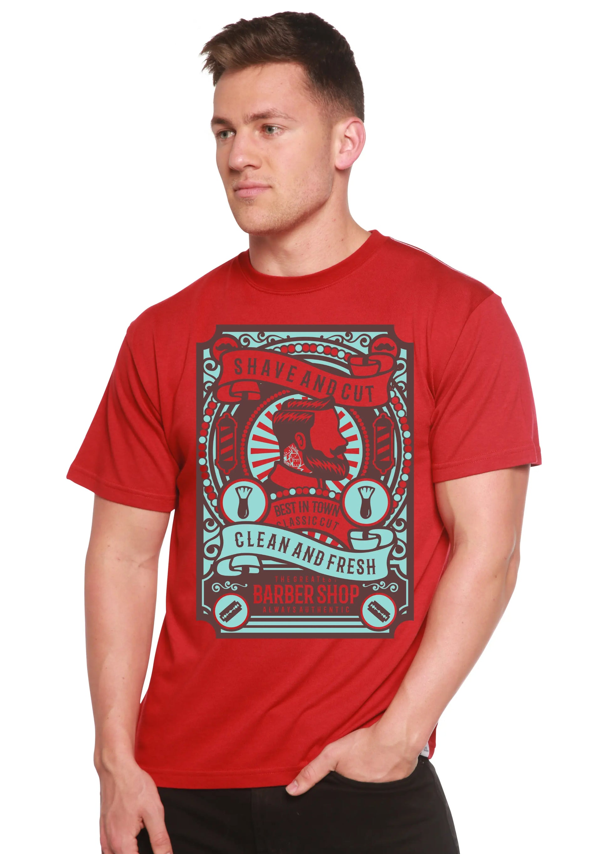 Shave and Cut Spun Bamboo® Men's Bamboo Viscose/Organic Cotton Short Sleeve Graphic T-Shirt Spun Bamboo