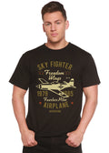 Sky Fighter Spun Bamboo® Men's Bamboo Viscose/Organic Cotton Short Sleeve Graphic T-Shirt Spun Bamboo