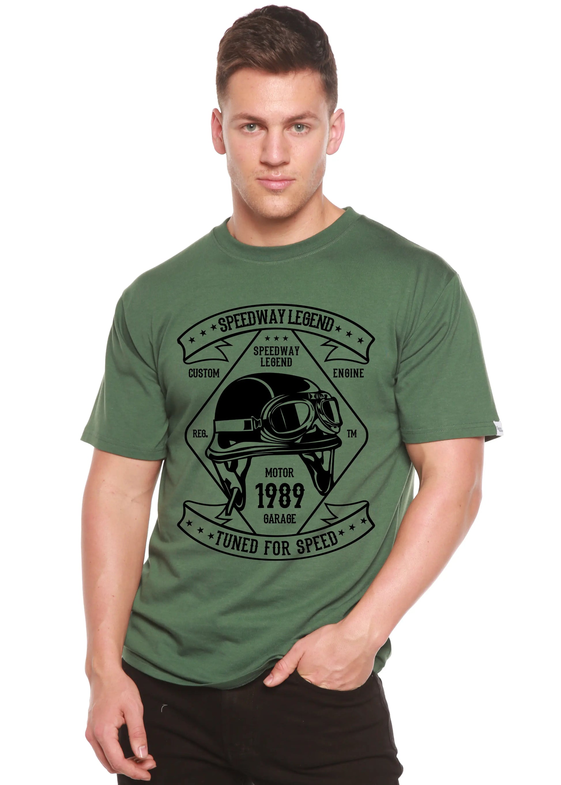 Speedway Legend Spun Bamboo® Men's Bamboo Viscose/Organic Cotton Short Sleeve Graphic T-Shirt Spun Bamboo
