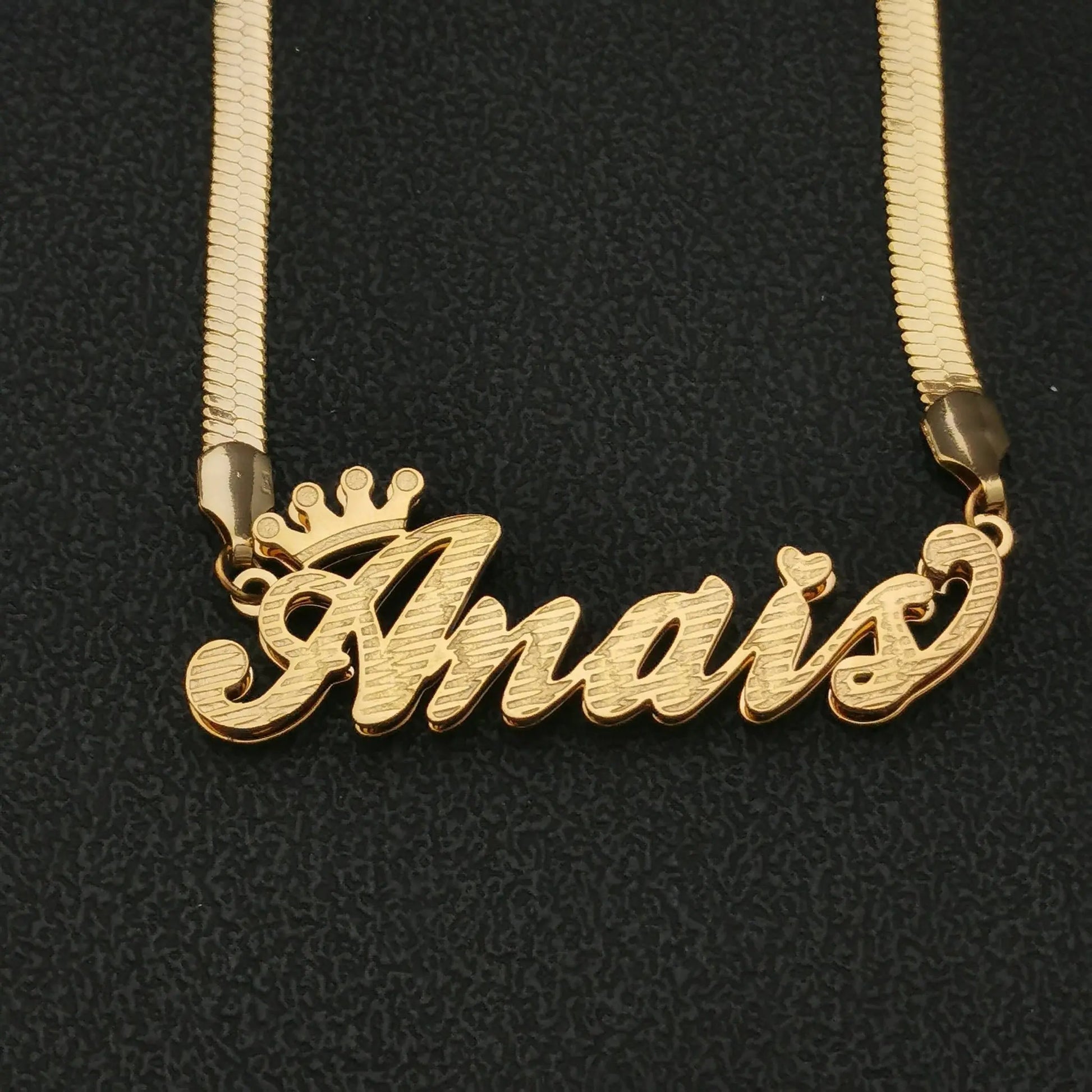 3D Double Plate Custom Nameplate Necklace Gold Plate Pendant Personalized Name Necklace - Blade & Thread