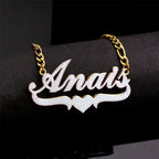 3D Double Plate Custom Nameplate Necklace Gold Plate Pendant Personalized Name Necklace nowadaysfashion