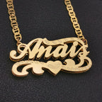 3D Double Plate Custom Nameplate Necklace Gold Plate Pendant Personalized Name Necklace nowadaysfashion