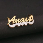 3D Double Plate Custom Nameplate Necklace Gold Plate Pendant Personalized Name Necklace nowadaysfashion