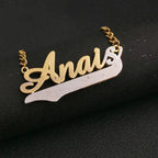 3D Double Plate Custom Nameplate Necklace Gold Plate Pendant Personalized Name Necklace nowadaysfashion