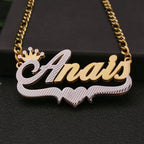 3D Double Plate Custom Nameplate Necklace Gold Plate Pendant Personalized Name Necklace nowadaysfashion