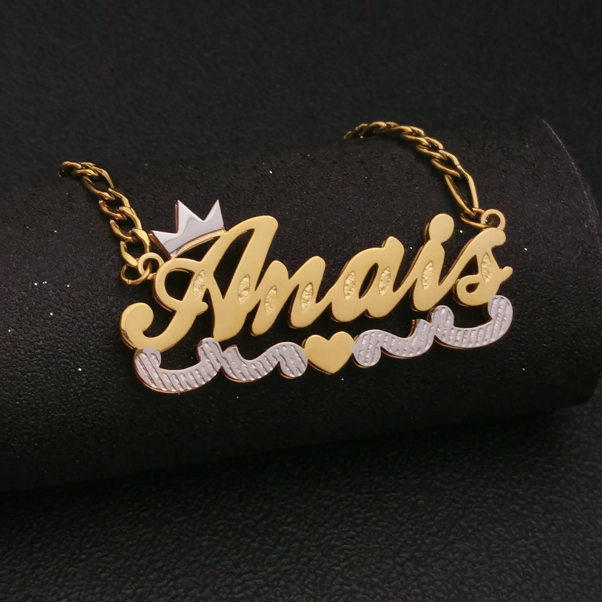 3D Double Plate Custom Nameplate Necklace Gold Plate Pendant Personalized Name Necklace nowadaysfashion
