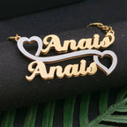 3D Double Plate Custom Nameplate Necklace Gold Plate Pendant Personalized Name Necklace nowadaysfashion