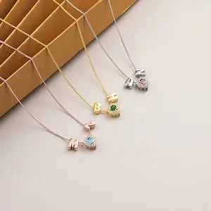 3D Letter Birthstone Bubble Necklace nowadaysfashion