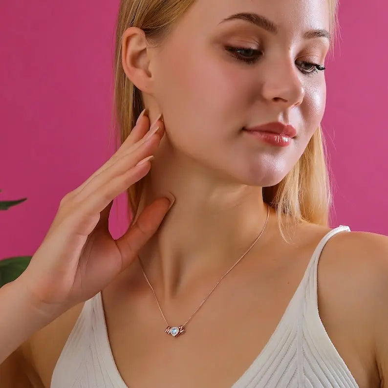 3D Letter Birthstone Bubble Necklace nowadaysfashion