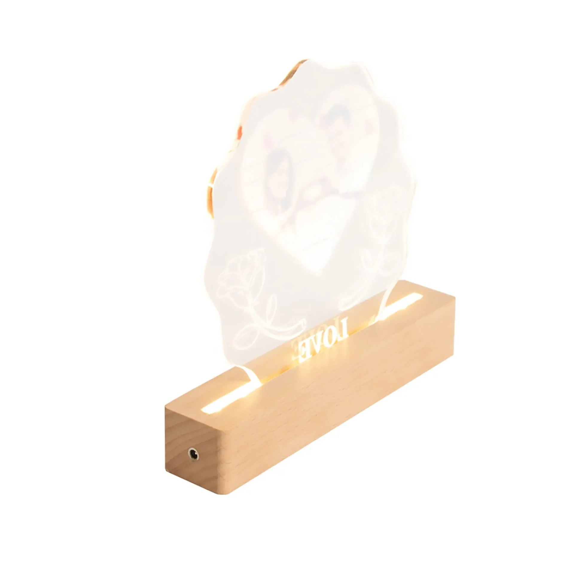 3D Love Lamp Acrylic LED Night Light Customized Photos Valentines Day Gift - Blade & Thread