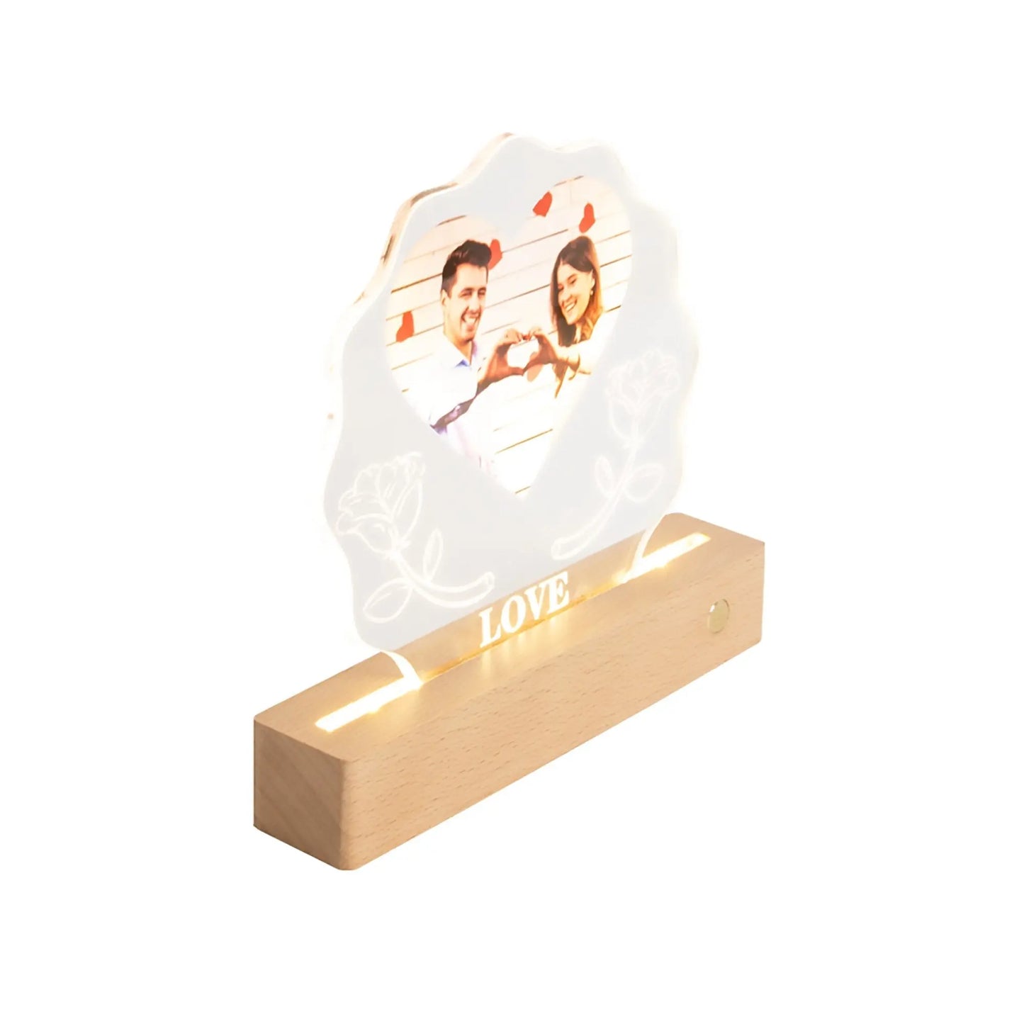3D Love Lamp Acrylic LED Night Light Customized Photos Valentines Day Gift - Blade & Thread