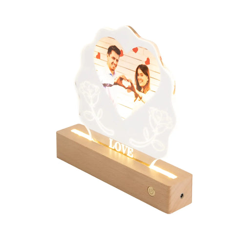 3D Love Lamp Acrylic  LED Night Light Customized Photos Valentines Day Gift nowadaysfashion