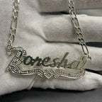 3D Name Necklace Custom Two Color Stainless Steel Double Layer Under Heart Necklace nowadaysfashion