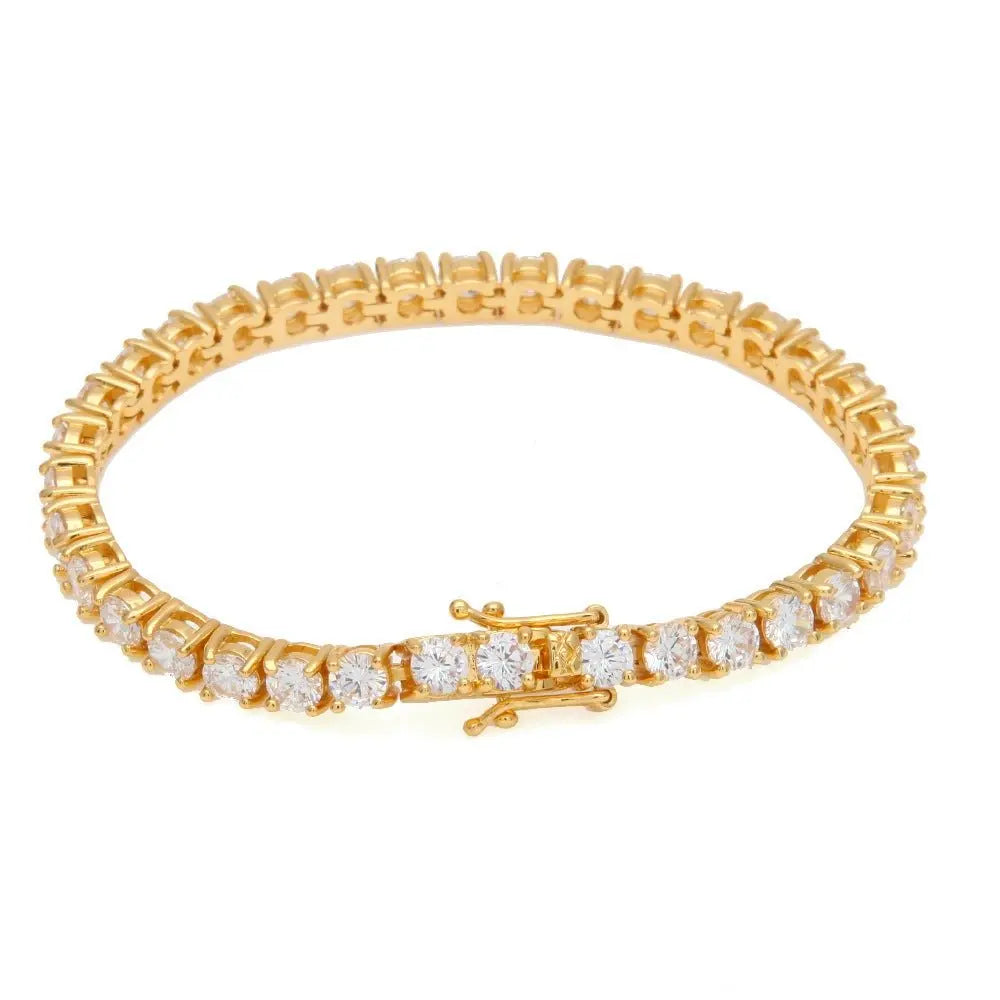 3mm4mm Tennis Chain Diamond Hip Hop One Row Bracelet - Blade & Thread